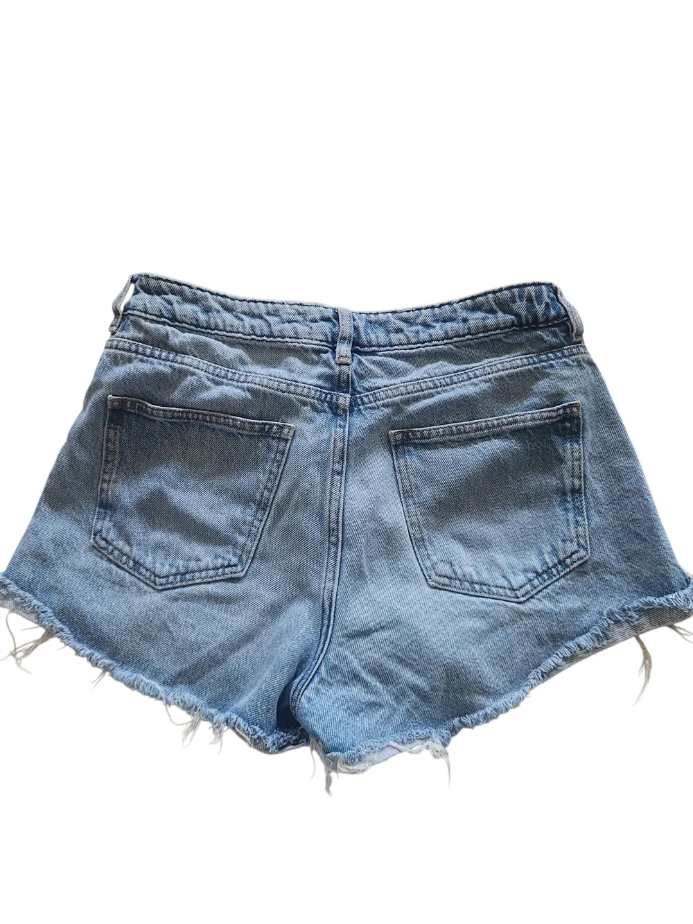 PacSun High Rise Distressed Denim Shorts Y2K Style Light Wash Approx 28 Waist